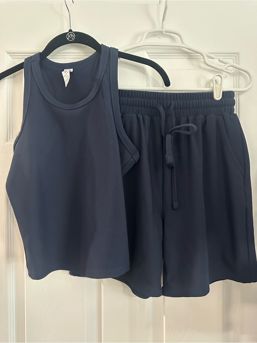 Tank & Drawstring Shorts Lounge Set - Navy
